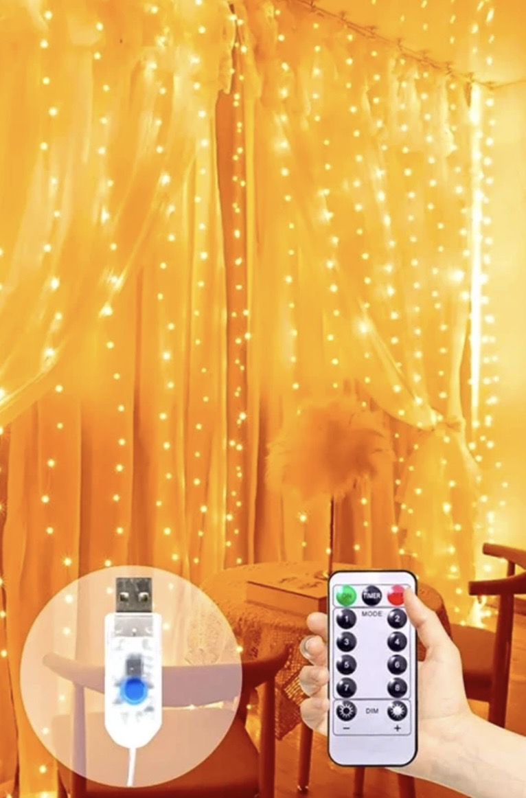 Carnivalland 3x3 Metre Sarı Usbli Kumandalı Peri LED Dekoratif Aydınlatma Yılbaşı Çam Ağacı Ev Süsleme Doğum Günü